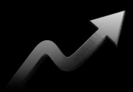 Upward trending arrow representing larger positions
